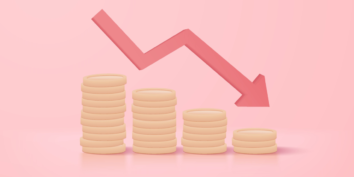 Arrow chart downward business not making enough money