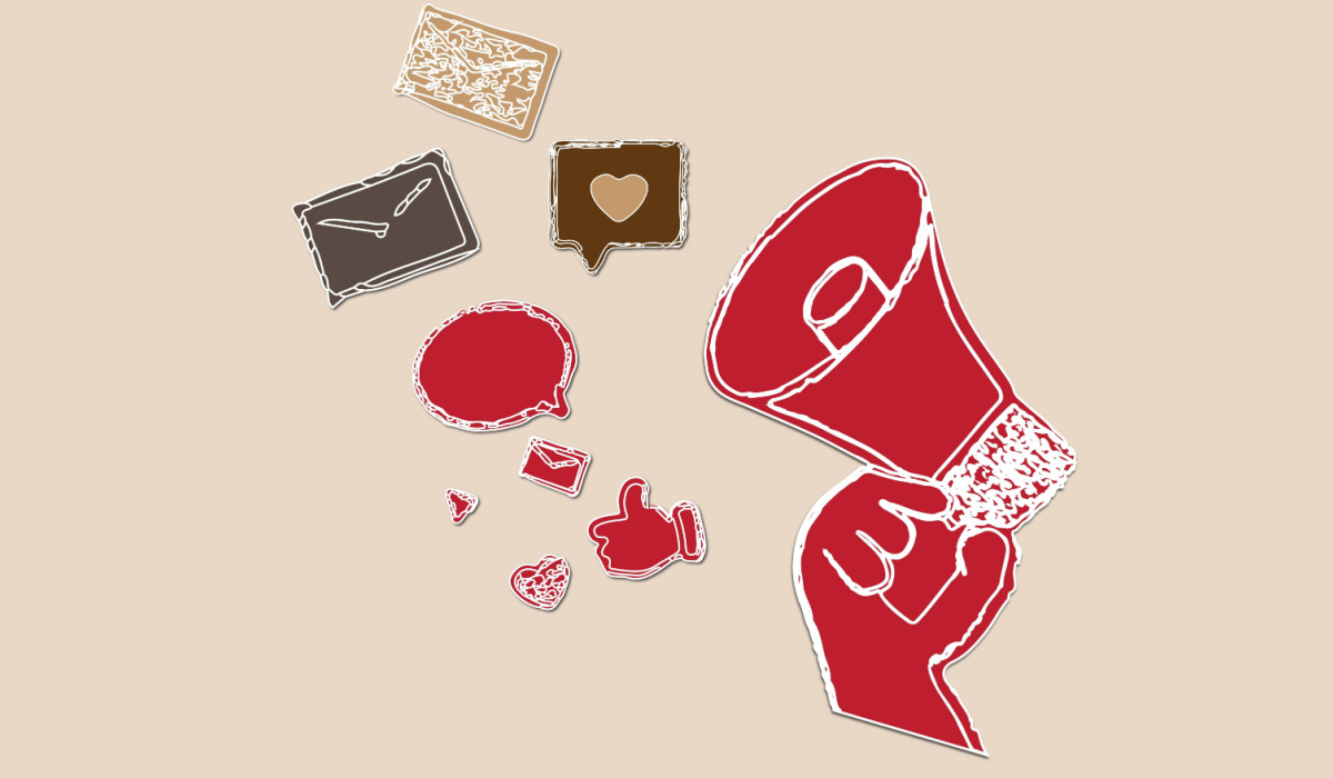 Sketch icons of content creation tools