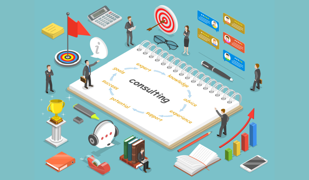 Types of consulting illustration.