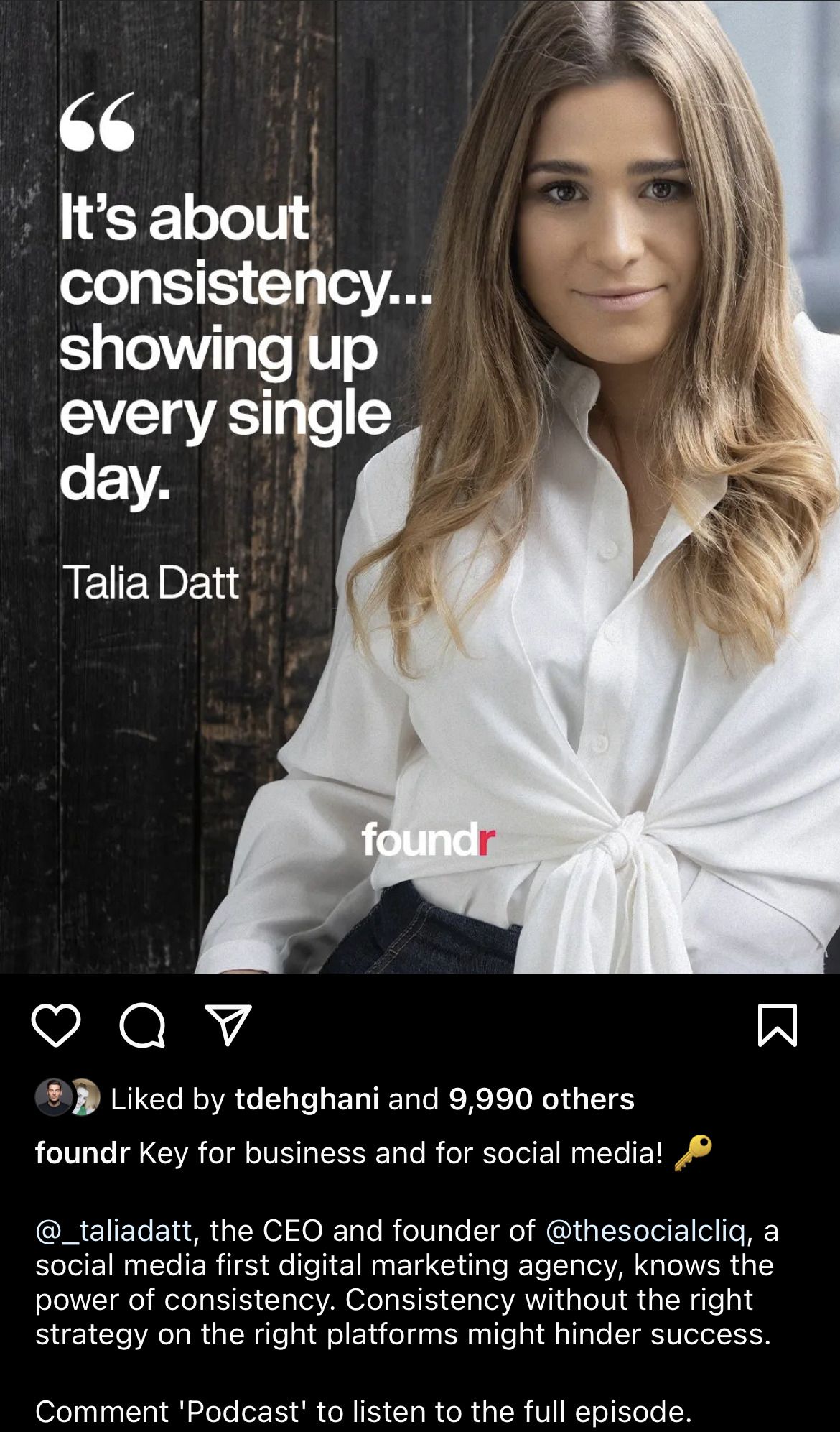 Foundr instagram caption cta