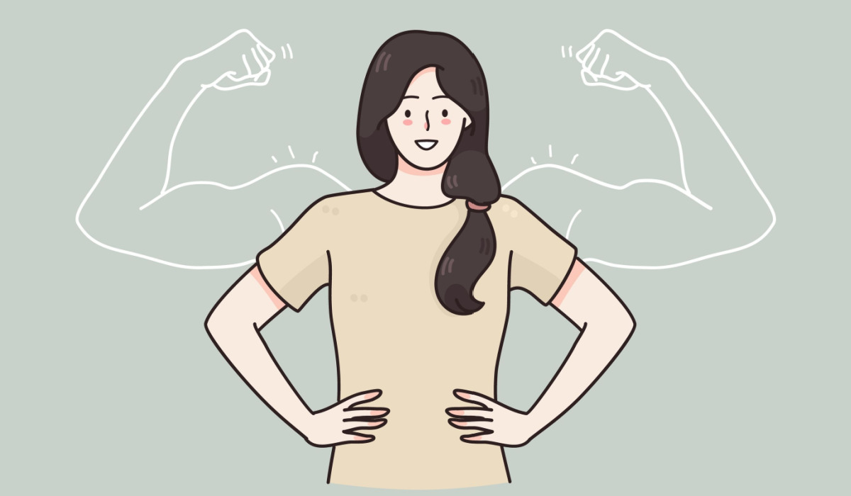 Illustration of woman feeling confident