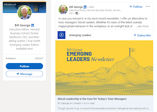 Bill george linkedin post