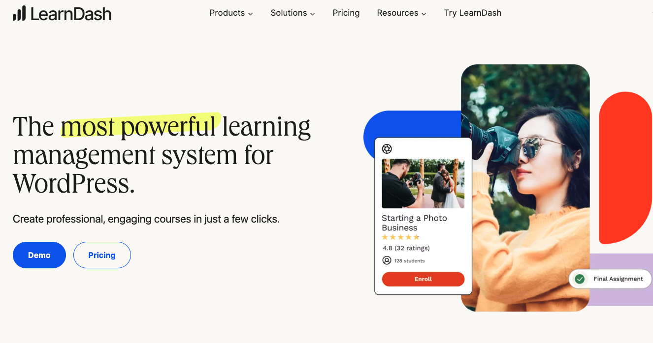 Learndash homepage