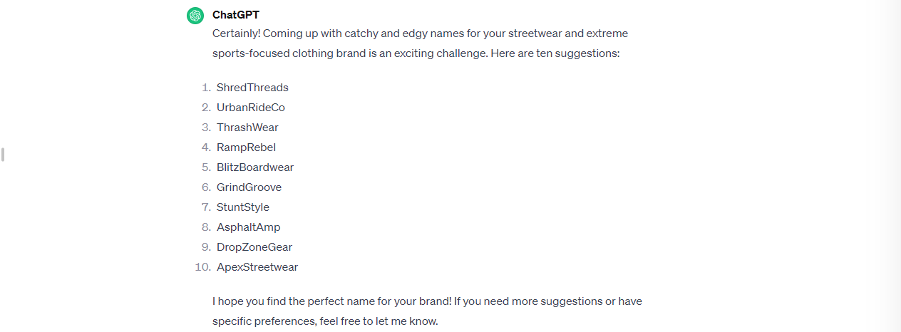Chatgpt answer ecommerce