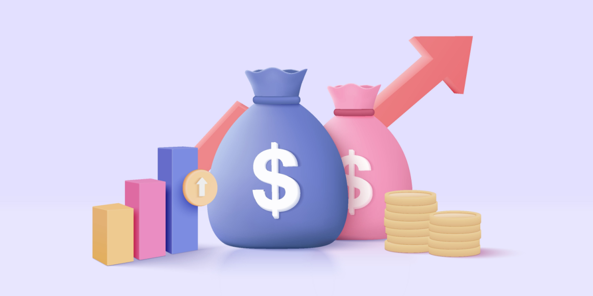 Business investors money bags