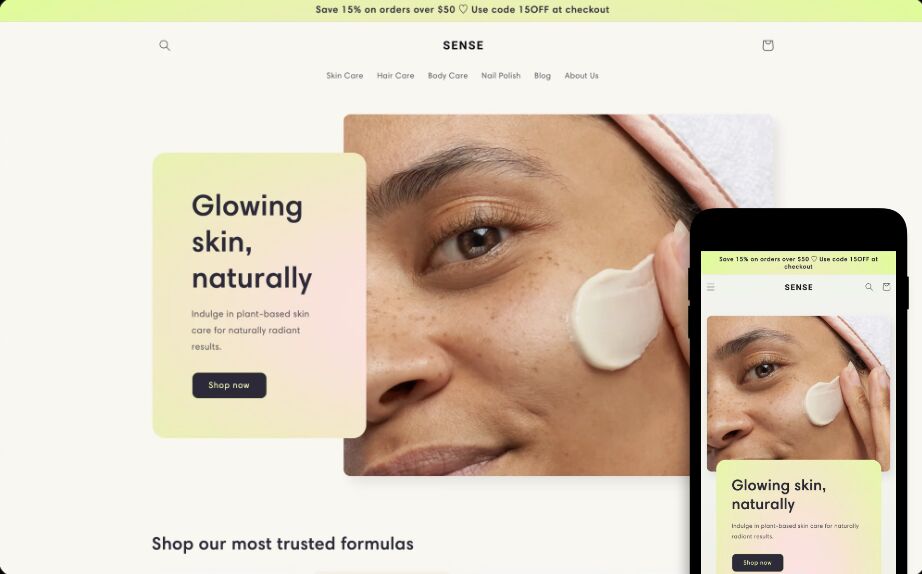 Sense shopify template