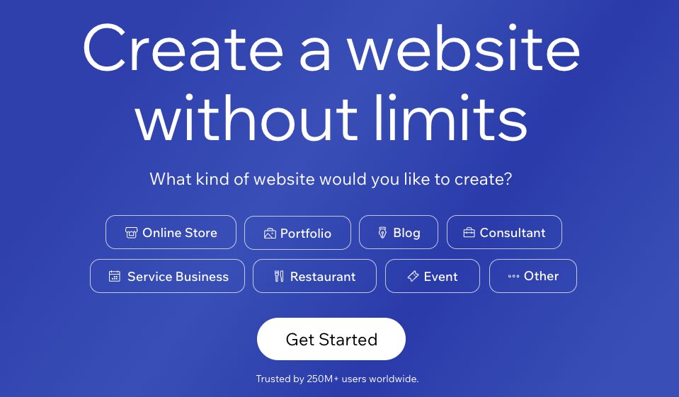 Wix homepage