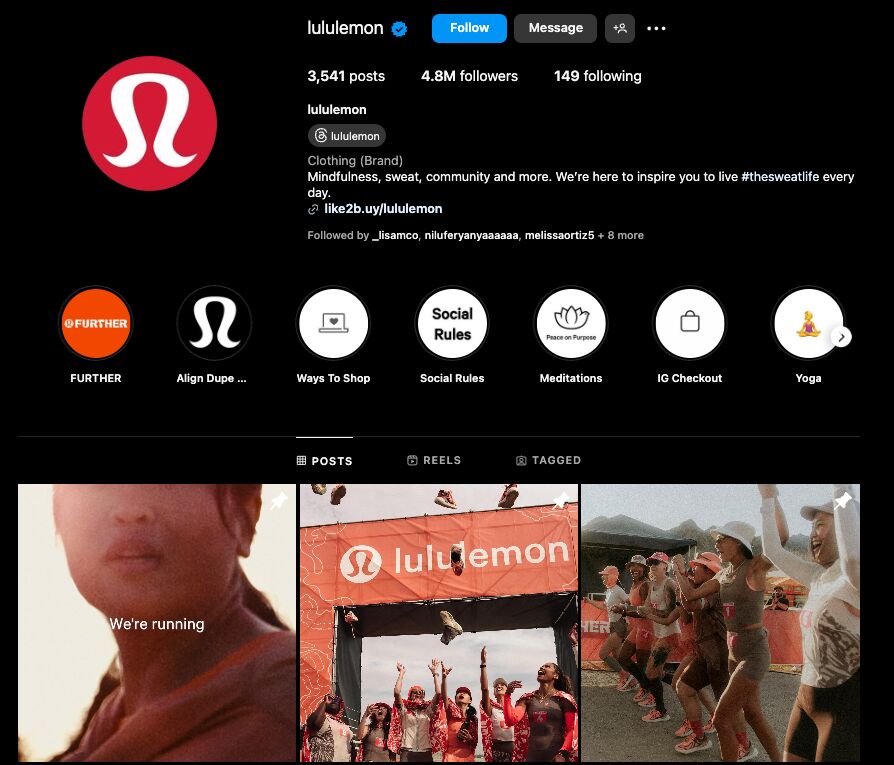 Lululemon instagram