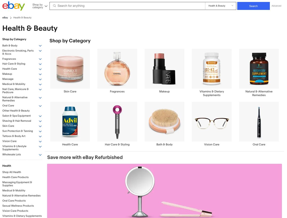 Ebay health and beauty